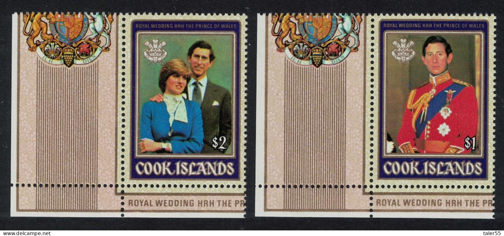 Cook Is. Charles And Diana Royal Wedding 2v Corners 1981 MNH SG#812-813 MI#778-779 - Cookeilanden