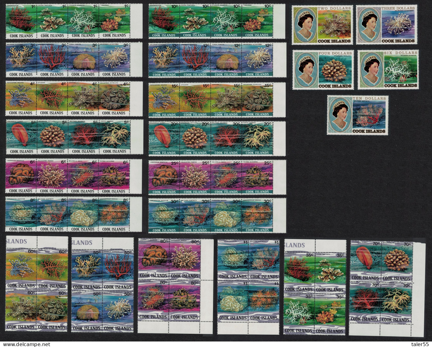 Cook Is. Corals 77v COMPLETE 1980 MNH SG#713-789 - Islas Cook