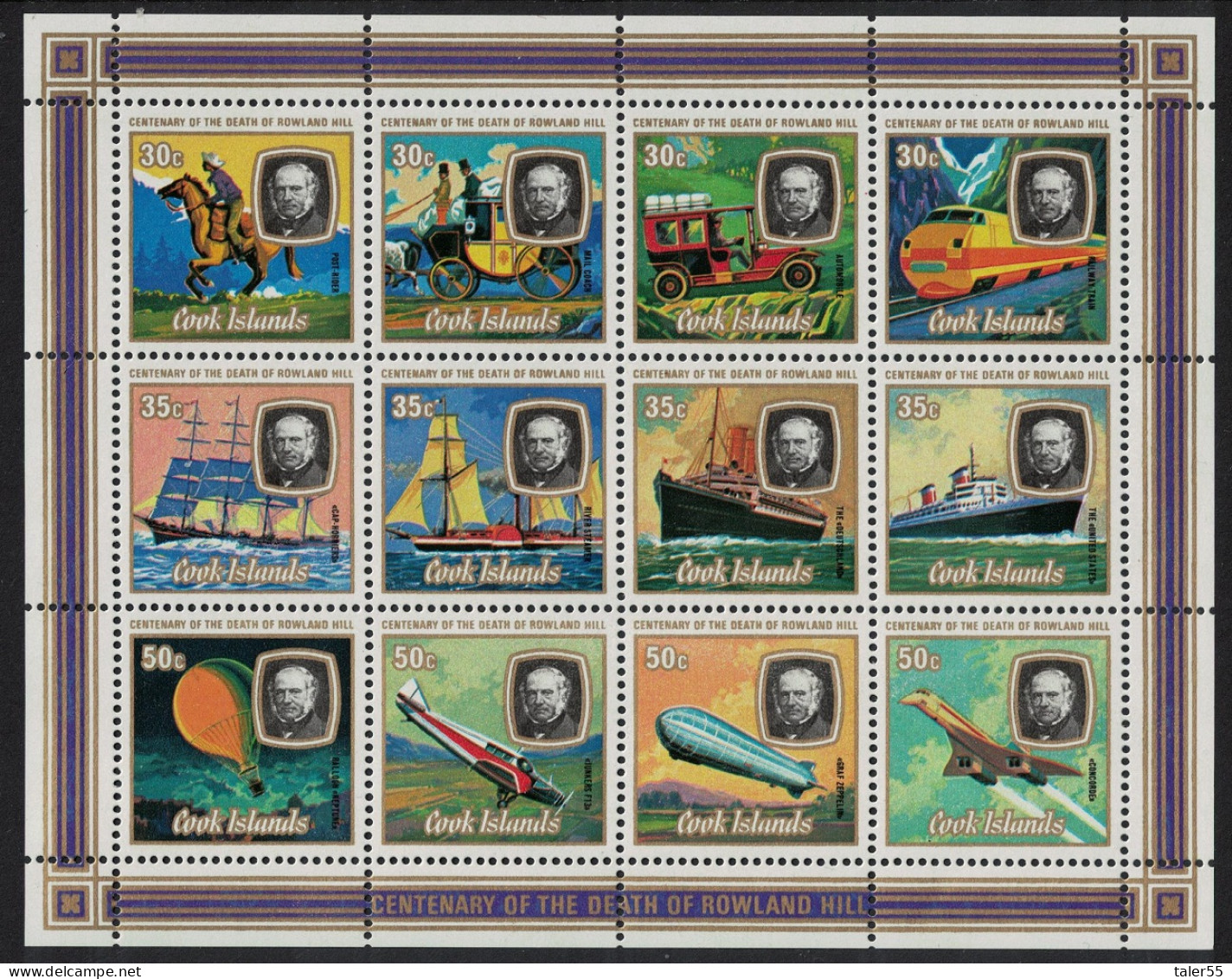 Cook Is. Transport Concorde Zeppelin Sir Rowland Hill MS 1979 MNH SG#MS645 - Islas Cook