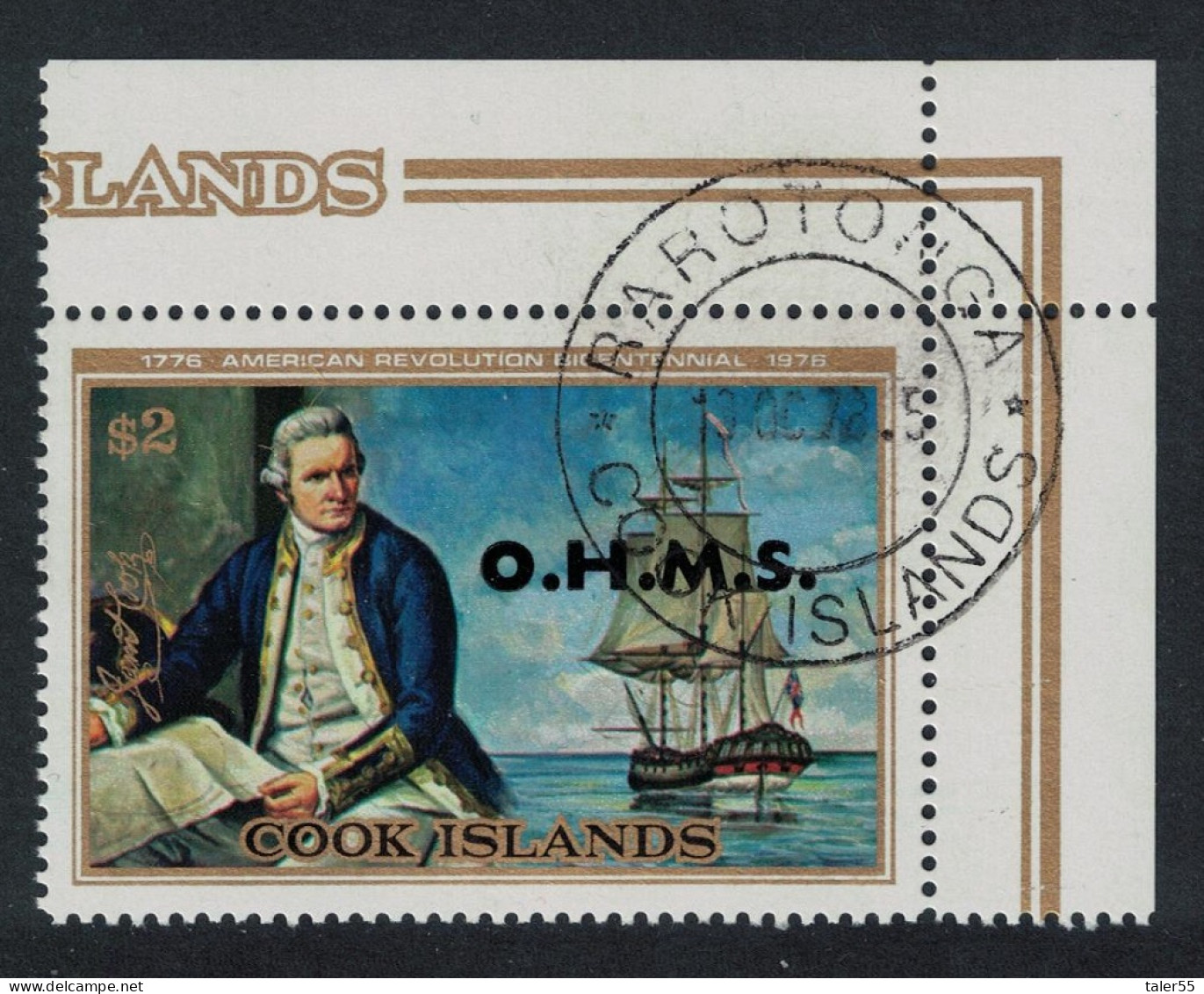 Cook Is. Captain Cook Overprint 'O.H.M.S.' Corner 1978 Canc SG#O29 - Islas Cook