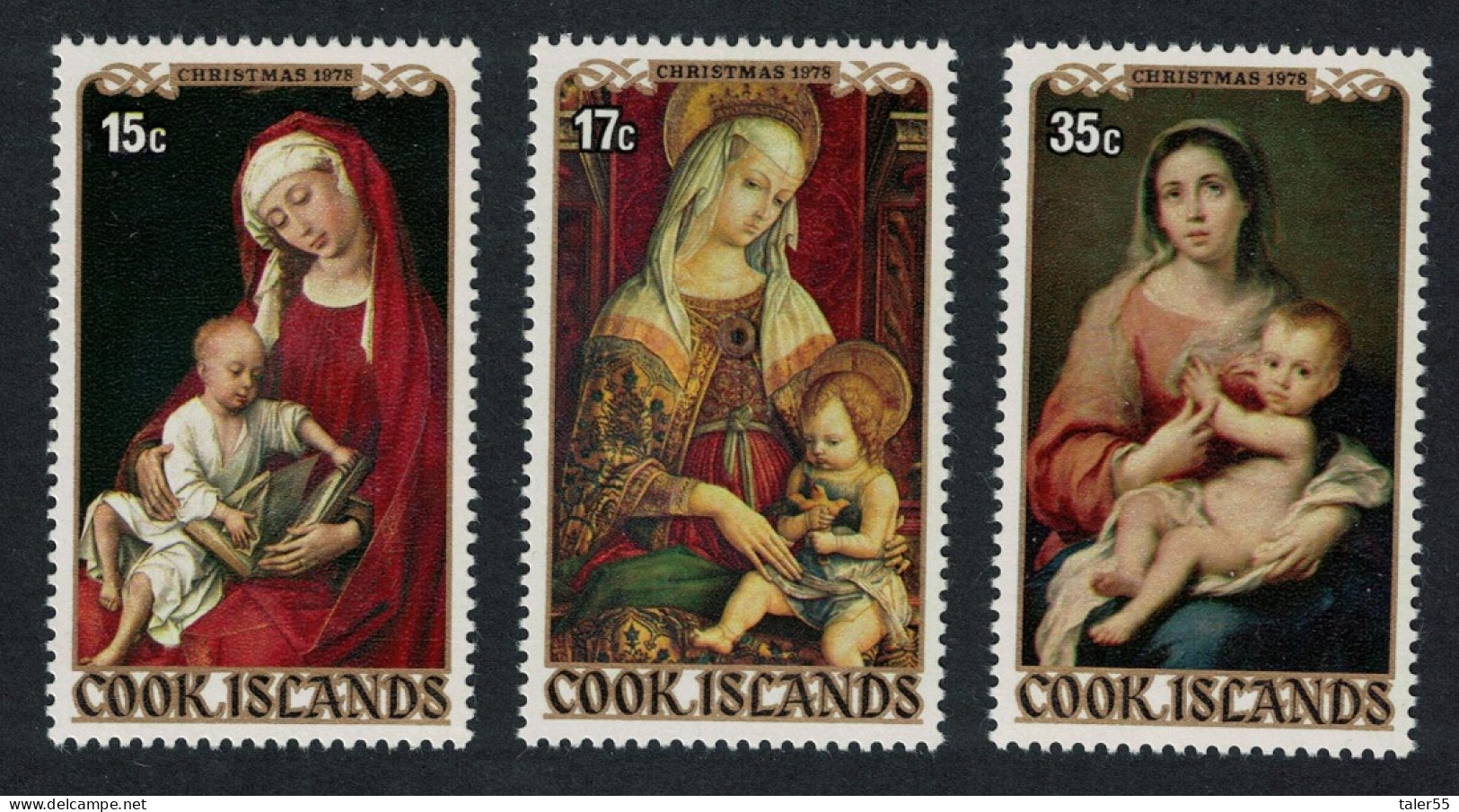 Cook Is. Christmas Paintings 3v 1978 MNH SG#618-20 Sc#503-505 - Islas Cook