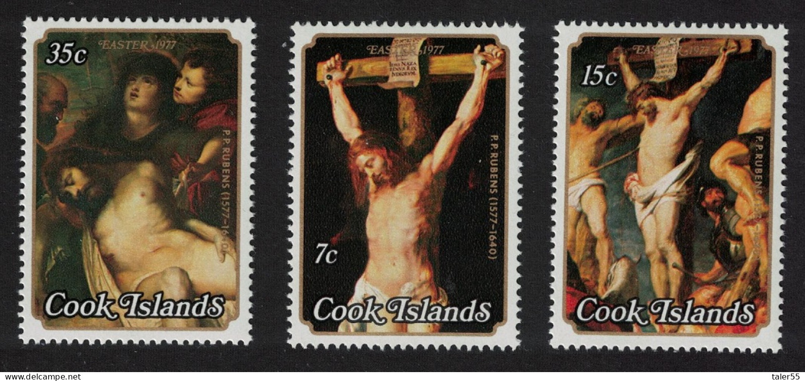 Cook Is. Easter Rubens Paintings 3v 1977 MNH SG#571-573 Sc#471-473 - Islas Cook