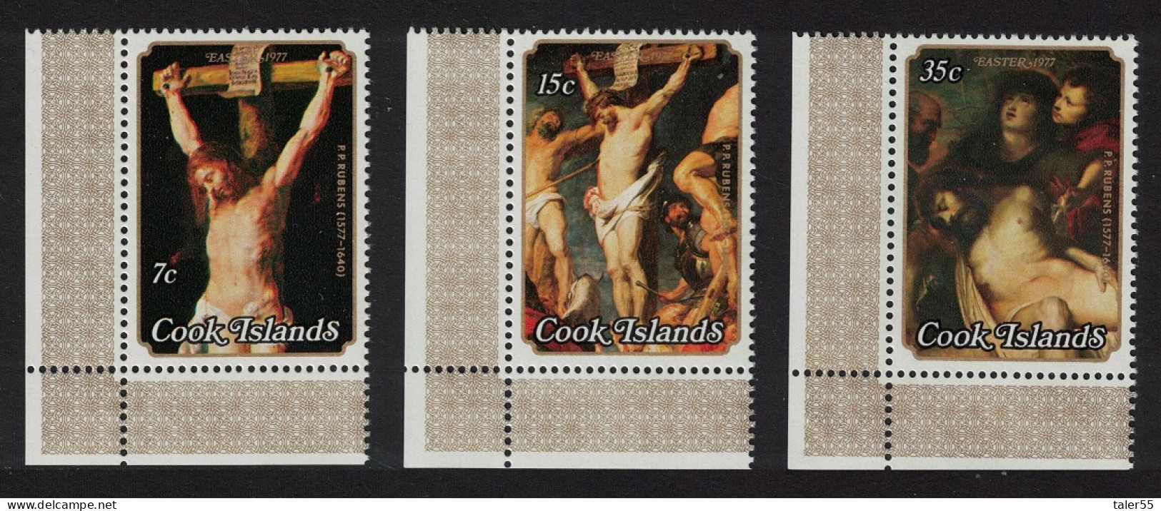 Cook Is. Easter 400th Birth Anniversary Of Rubens 3v Corners 1977 MNH SG#571-573 - Islas Cook