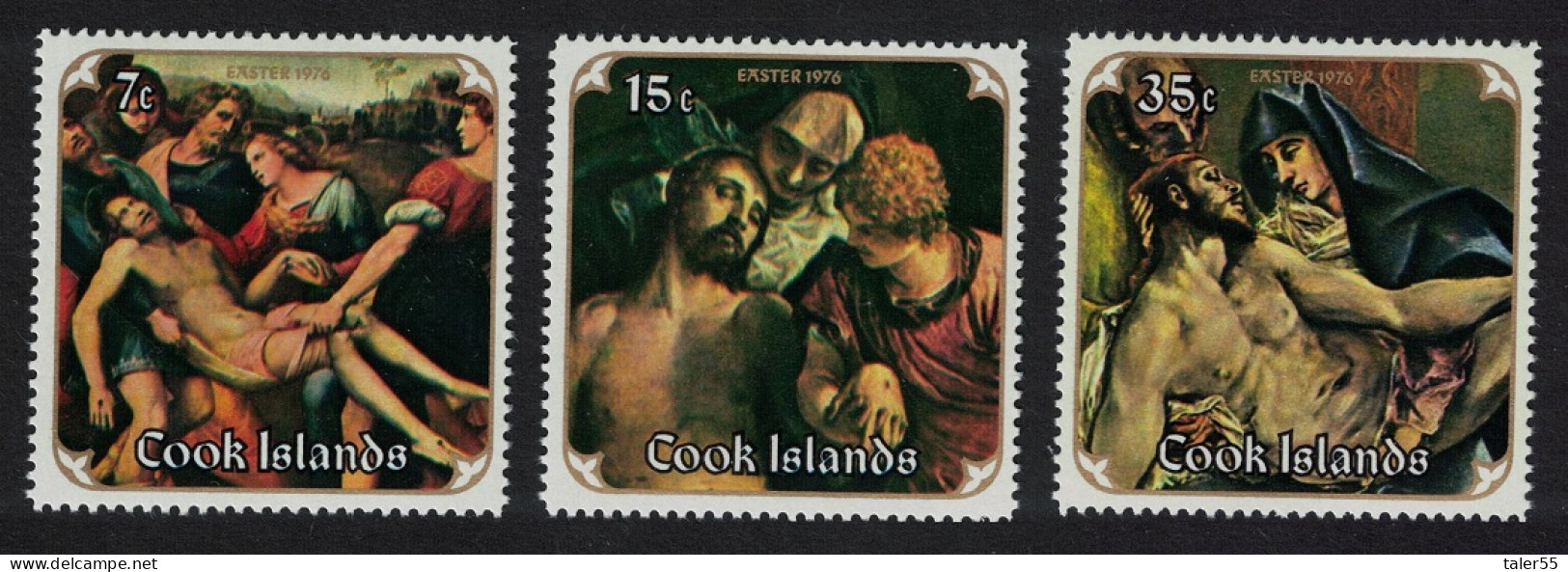 Cook Is. Easter Paintings By Raphael Veronese El Greco 3v Def 1976 SG#536-538 - Islas Cook
