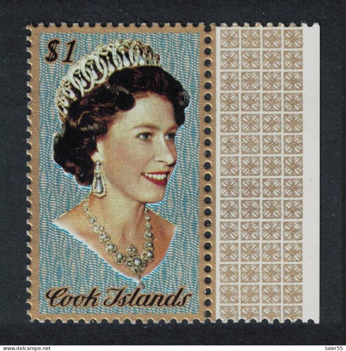 Cook Is. Queen Elizabeth II $1 Margin 1974 MNH SG#482 - Islas Cook