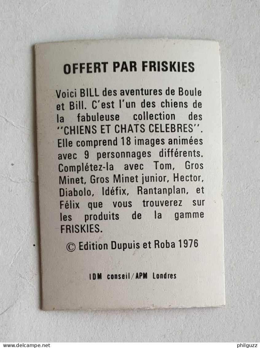 RARE IMAGE HOLOGRAPHIQUE PUBLICITAIRE FRISKIES BOULE ET BILL BILL QUI JOUE AU YOYO 1976 (2) - Sammelbilder