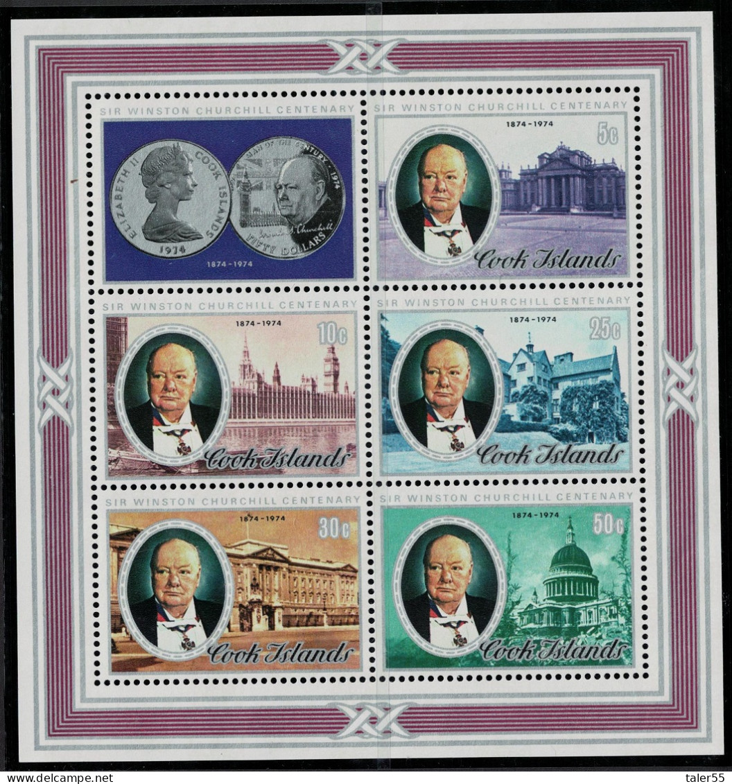 Cook Is. Sir Winston Churchill MS 1974 MNH SG#MS511 - Islas Cook