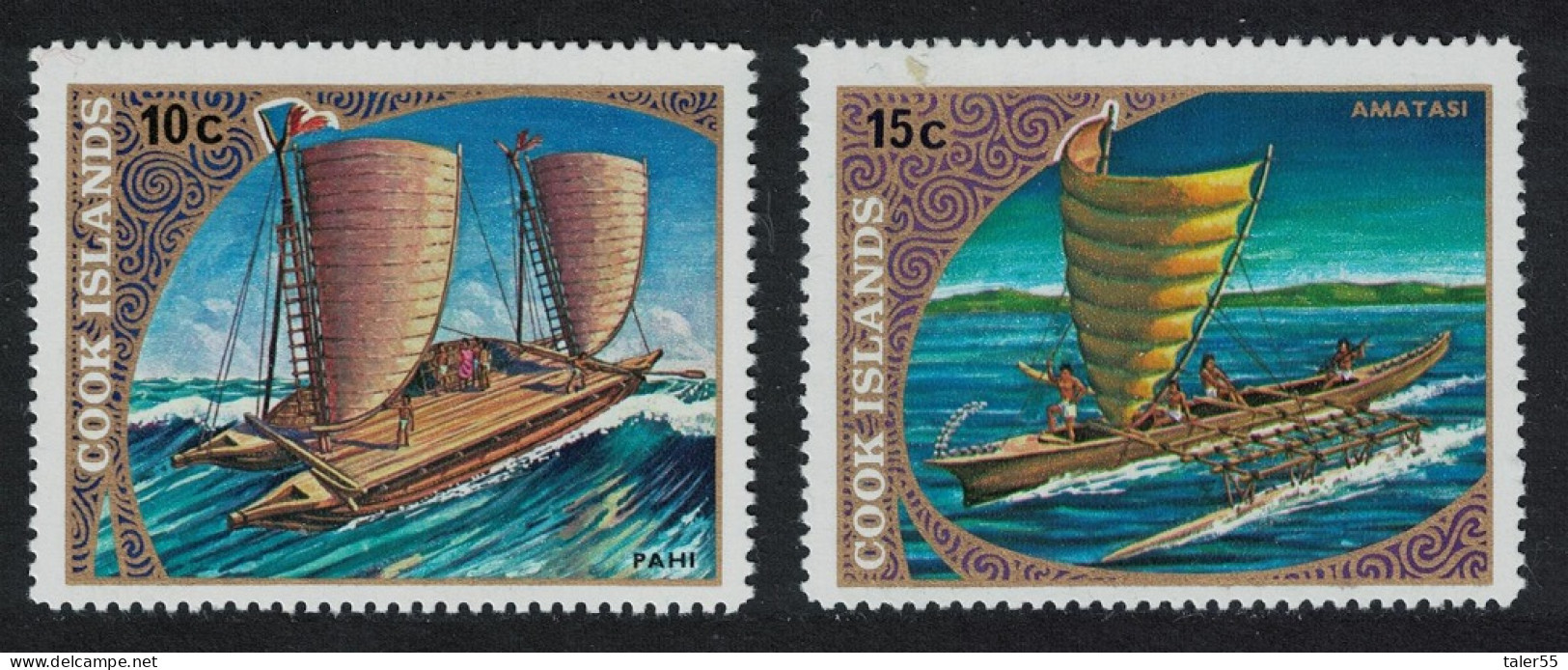 Cook Is. Maori Sailing Craft 2v 1973 MNH SG#441-442 - Islas Cook