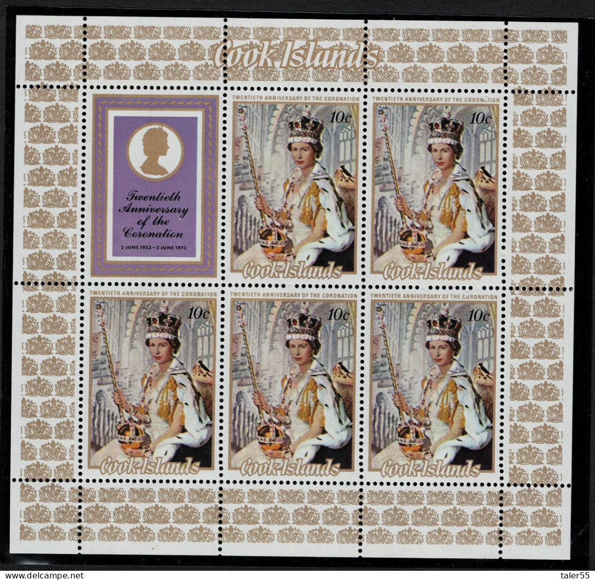 Cook Is. Queen Elizabeth's Coronation Sheetlet 1973 MNH SG#429 - Islas Cook