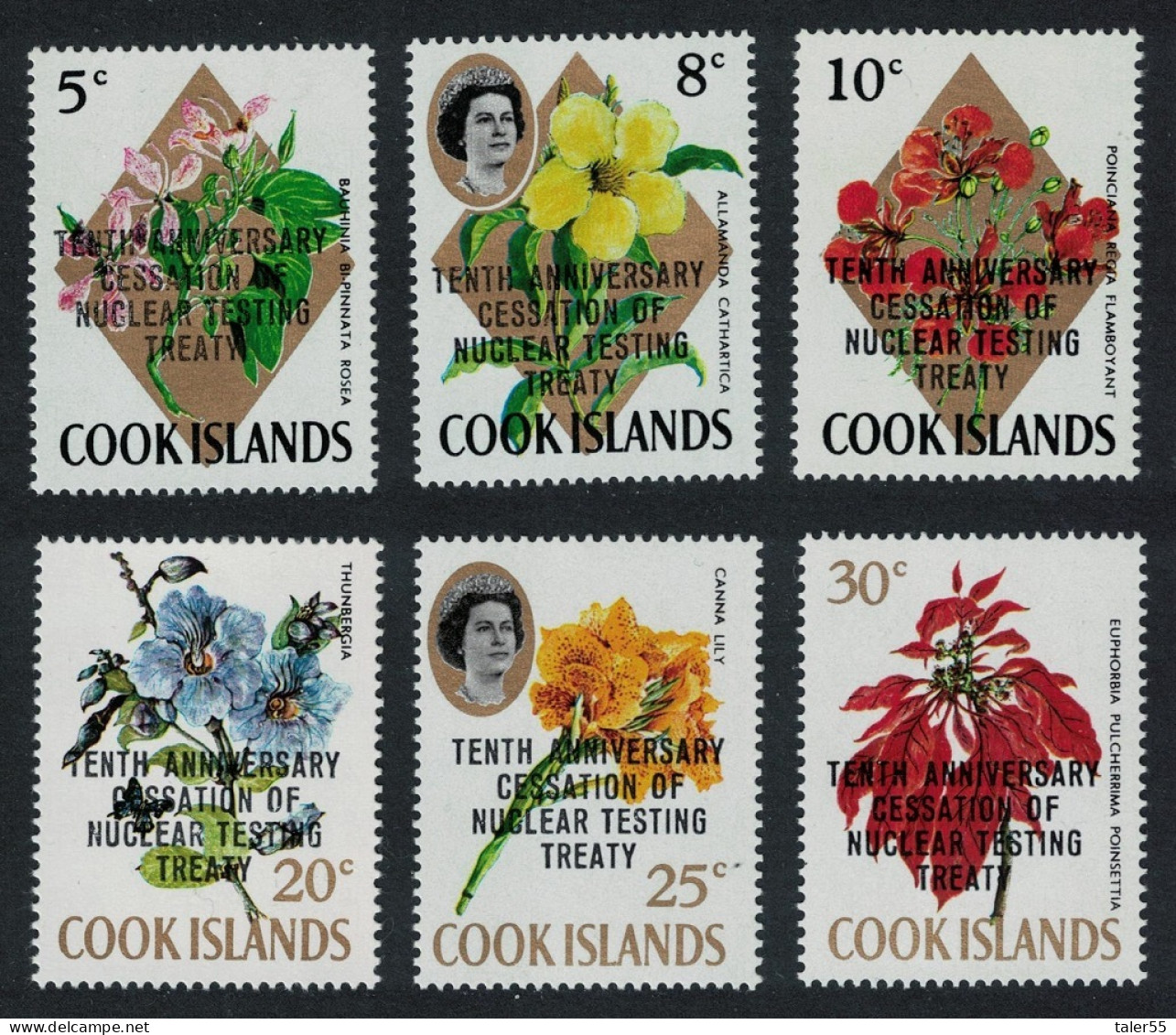 Cook Is. Treaty Banning Nuclear Testing 6v 1973 MNH SG#431-436 - Islas Cook