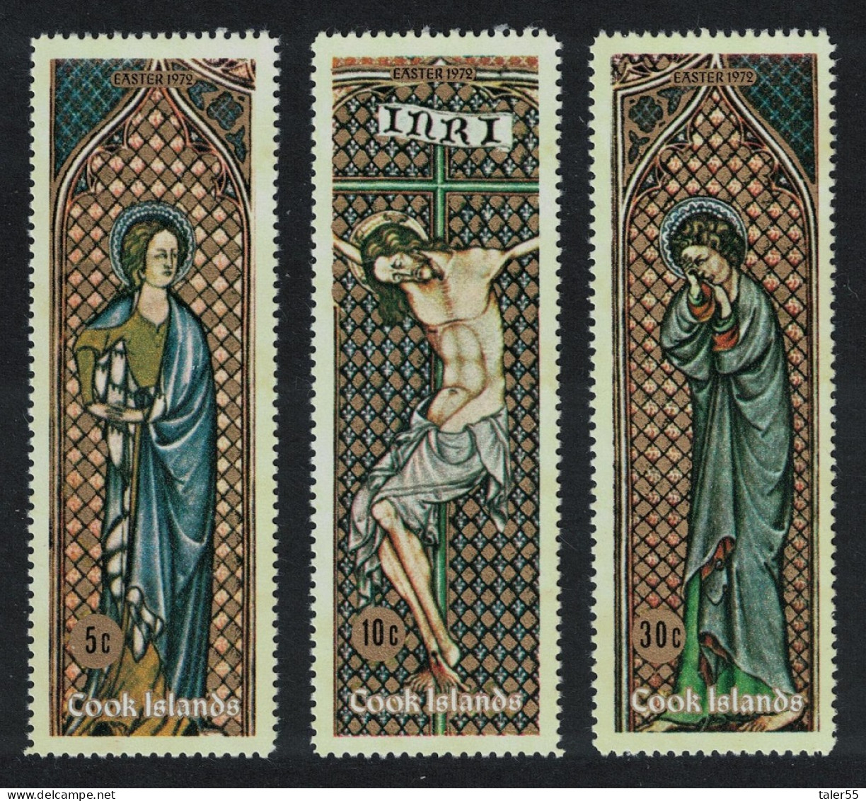 Cook Is. Easter Triptych Of The Crucifixion 3v 1972 MNH SG#373-375 MI#294-296 Sc#316-318 - Islas Cook