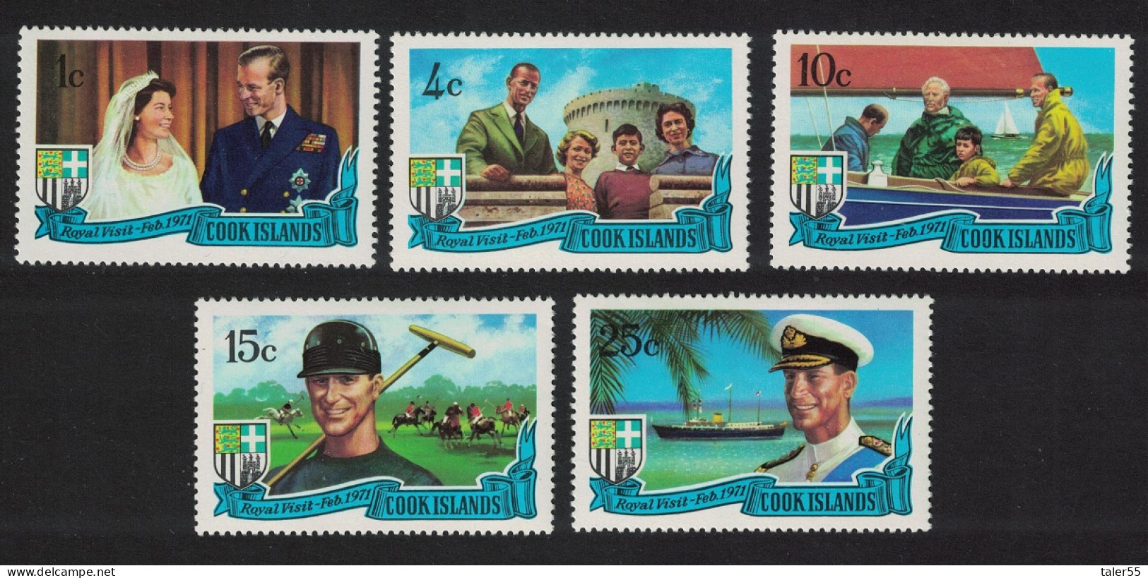 Cook Is. Royal Visit Of Duke Of Edinburgh 5v 1971 MNH SG#345-349 MI#268-272 Sc#297-301 - Islas Cook