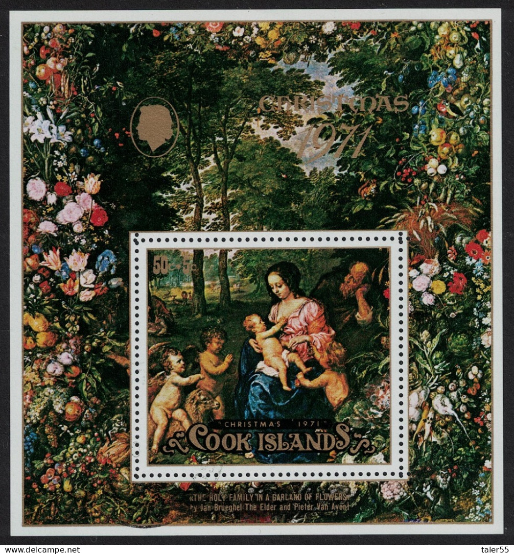 Cook Is. 'The Holy Family In A Garland Of Flowers' By Bruegel MS 1971 MNH SG#MS371 MI#Block 11 - Islas Cook