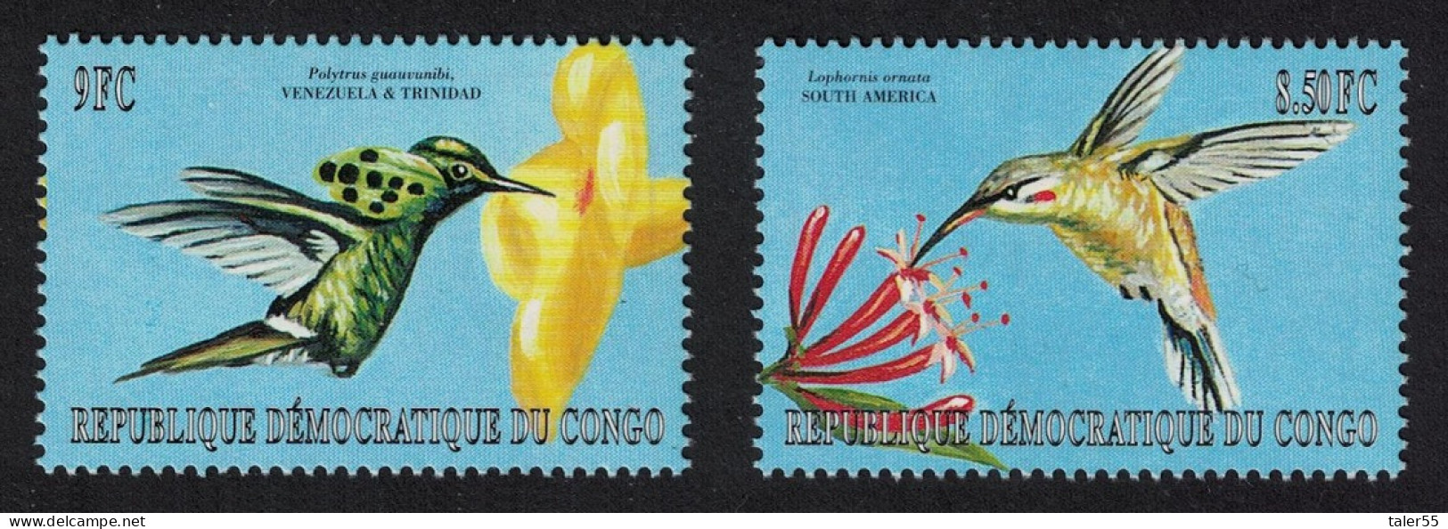 DR Congo Hummingbirds 2v 2000 MNH MI#1487-1488 - Mint/hinged