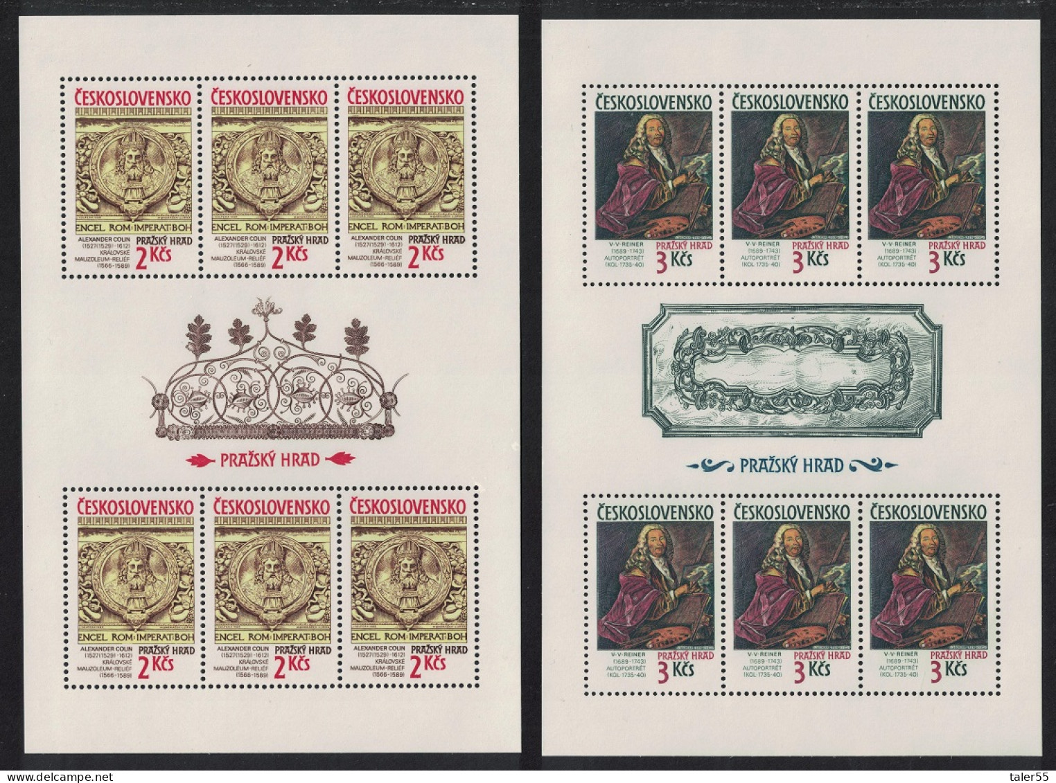 Czechoslovakia Prague Castle 25th Series 2 Sheetlets 1989 MNH SG#2977-2978 - Ongebruikt