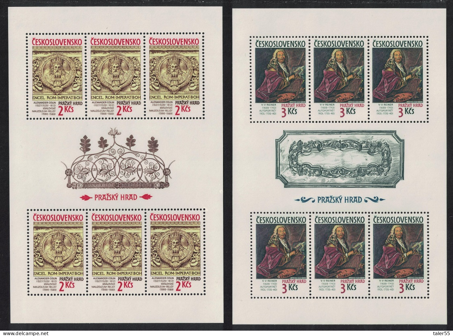 Czechoslovakia Prague Castle 25th Series 2 Sheetlets 1989 MNH SG#2977-2978 - Nuevos