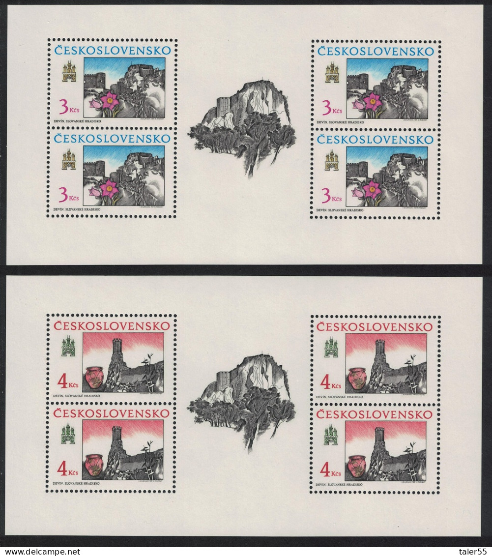 Czechoslovakia Historic Bratislava 13th Series 2 Sheetlets 1989 MNH SG#2997-2998 - Unused Stamps