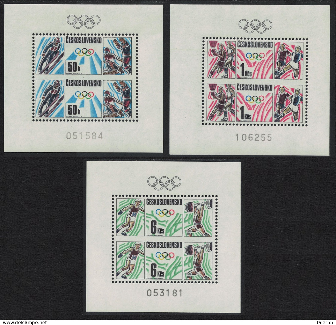 Czechoslovakia Olympic Games Calgary And Seoul 3 Sheetlets 1988 MNH SG#2912-2914 MI#Block 74-76 - Nuovi