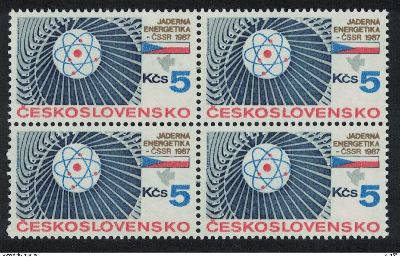 Czechoslovakia Nuclear Power Industry Block Of 4 1987 MNH SG#2875 - Unused Stamps