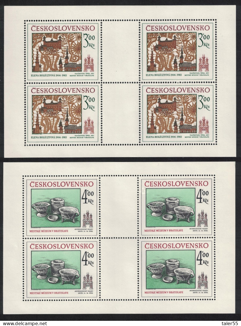 Czechoslovakia Historic Bratislava 9th Series 2 Sheetlets 1985 MNH SG#2793-2794 - Unused Stamps