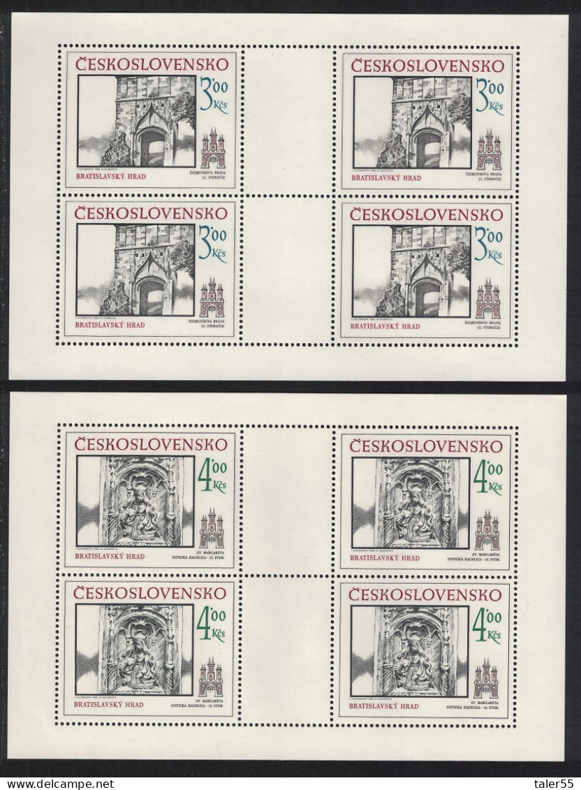 Czechoslovakia Historic Bratislava 10th Series 2 Sheetlets 1986 MNH SG#2842-2843 - Unused Stamps