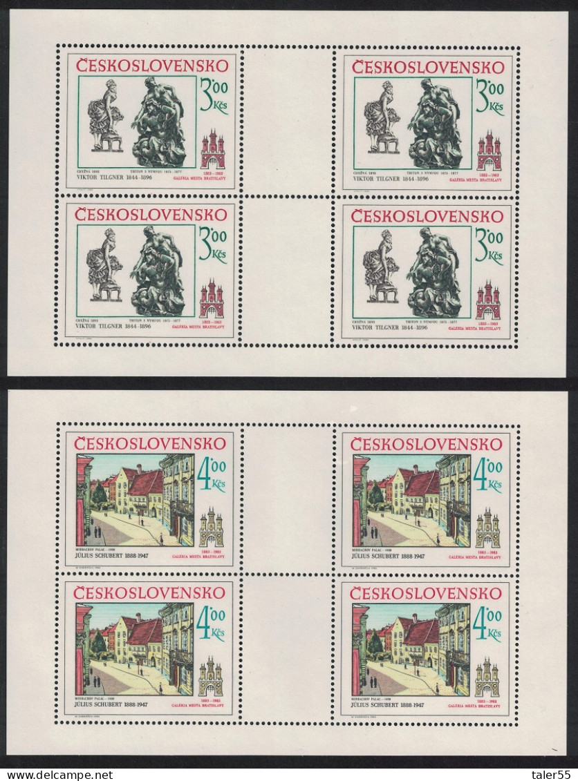 Czechoslovakia Historic Bratislava 7th Series 2 Sheetlets 1983 MNH SG#2698-2699 - Unused Stamps