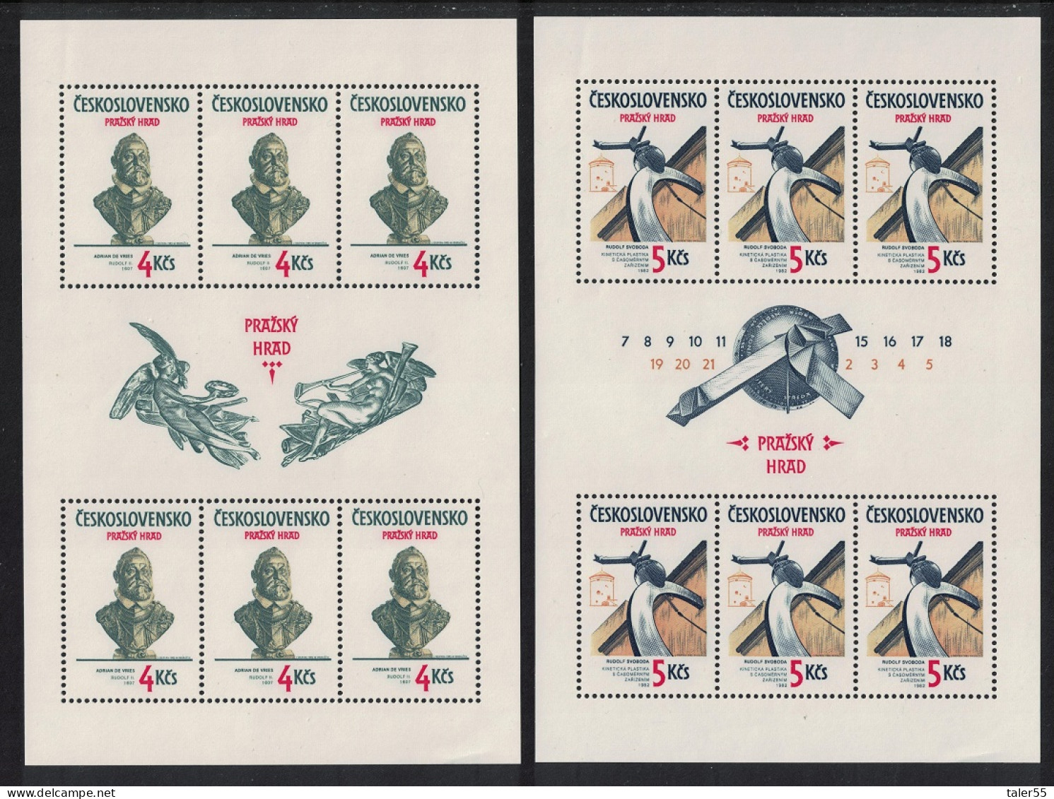 Czechoslovakia Prague Castle 19th Series 2 Sheetlets 1983 MNH SG#2685-2686 - Unused Stamps