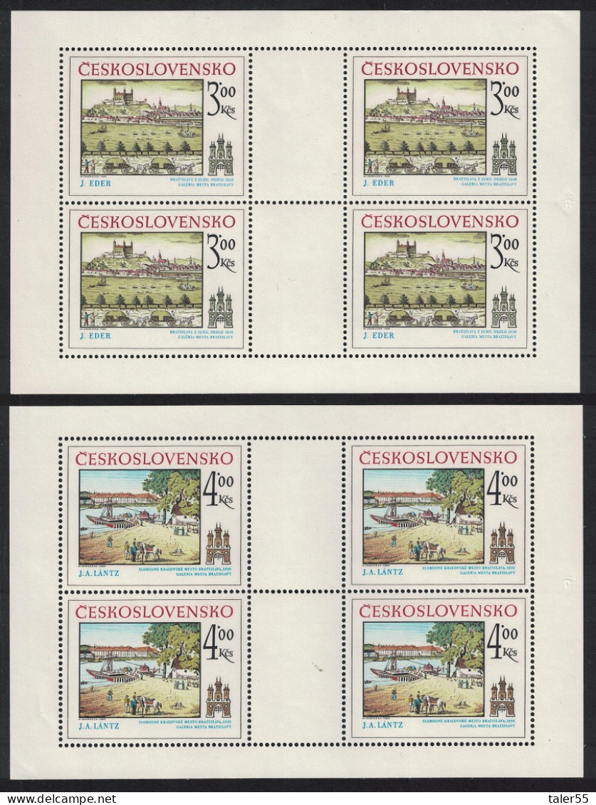 Czechoslovakia Historic Bratislava 4th Issue 2 Sheetlets 1980 MNH SG#2545-2546 - Unused Stamps