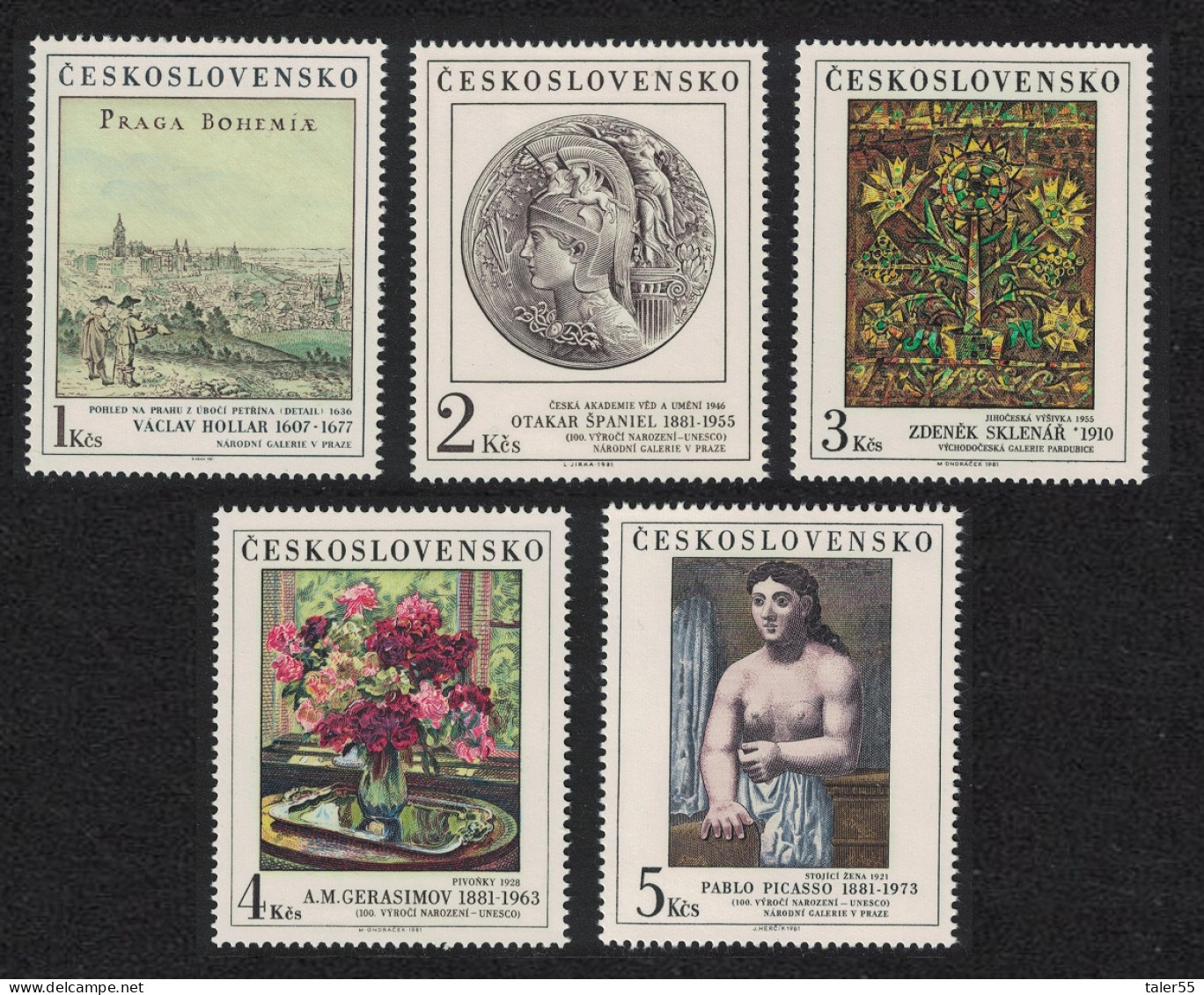 Czechoslovakia Art Paintings 15th Series 5v 1981 MNH SG#2601-2605 - Nuevos