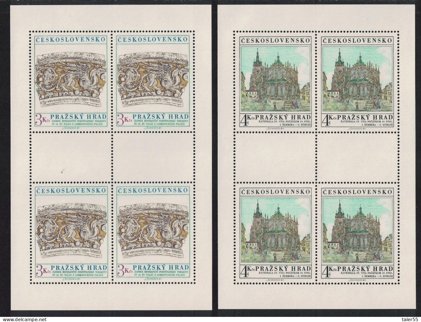 Czechoslovakia Prague Castle 17th Series 2 Sheetlets 1981 MNH SG#2599-2600 - Ongebruikt