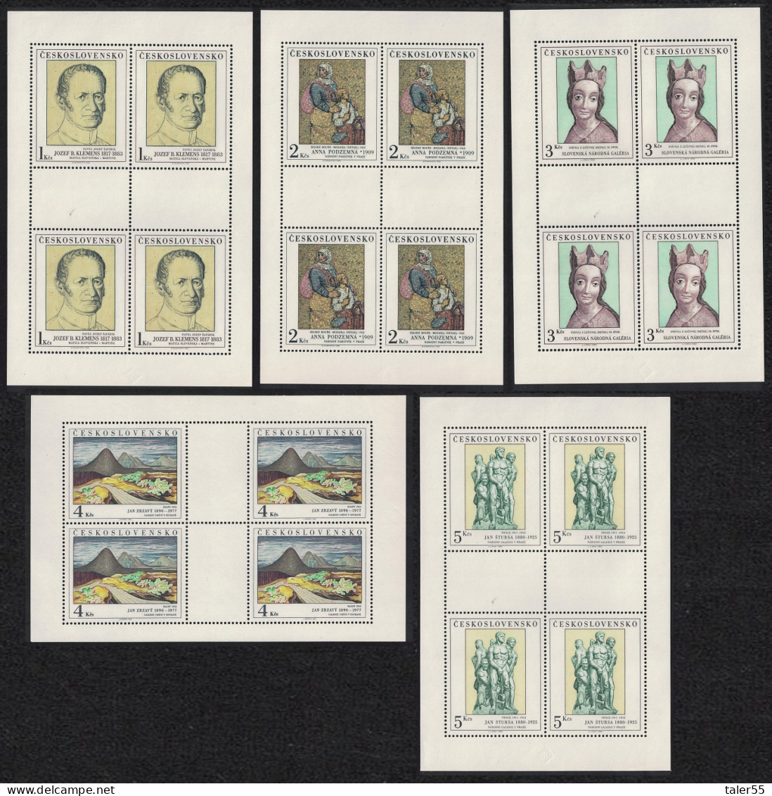 Czechoslovakia Art 14th Series 5v Sheetlet 1980 MNH SG#2549-2553 - Ongebruikt