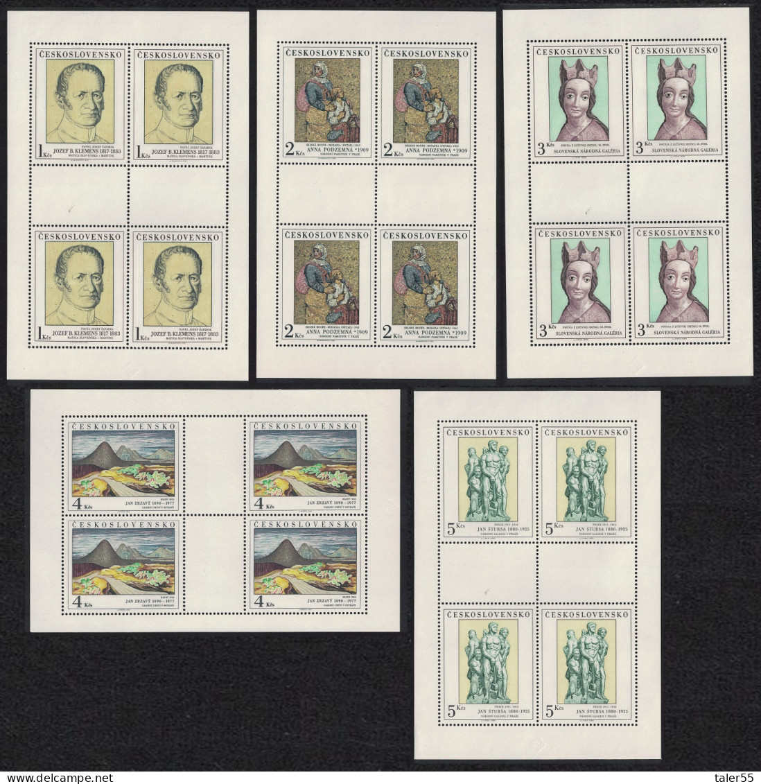 Czechoslovakia Art 14th Series 5v Sheetlet 1980 MNH SG#2549-2553 - Nuevos