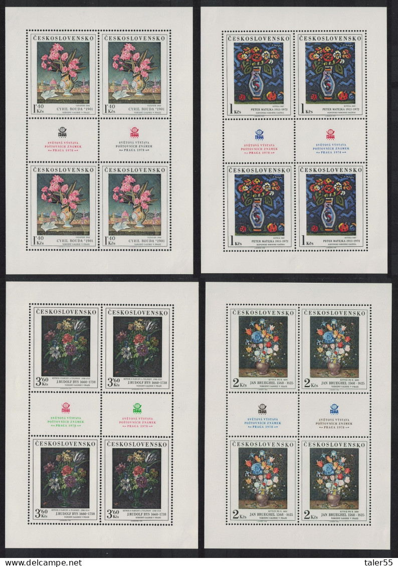 Czechoslovakia Art Paintings 11th Series 4v Sheetlets 1976 MNH SG#2313-2316 MI#2351-2354KB - Neufs