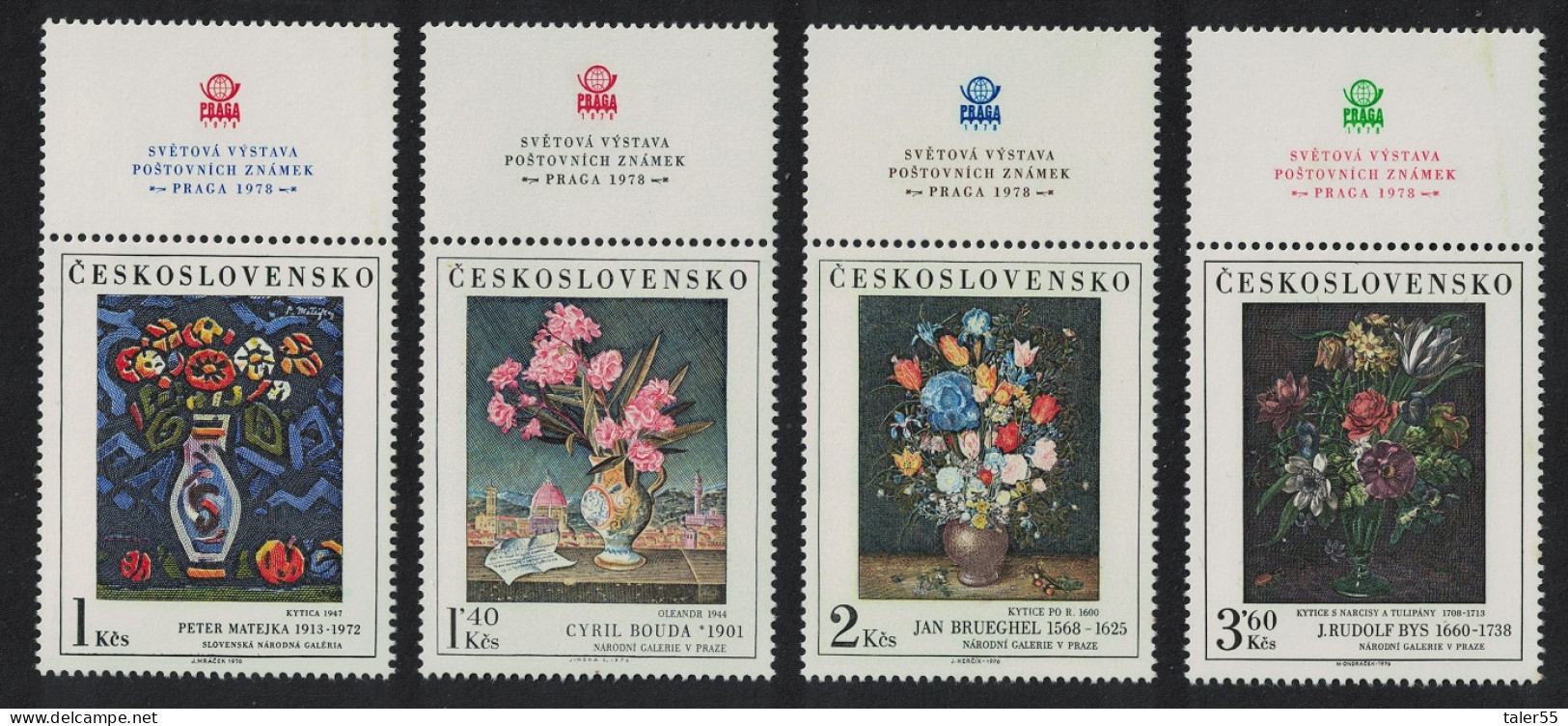 Czechoslovakia Art Paintings 11th Series 4v Labels 1976 MNH SG#2313-2316 MI#2351-2354 - Unused Stamps