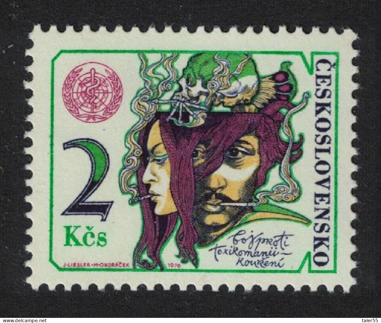 Czechoslovakia WHO Campaign Against Smoking 1976 MNH SG#2301 - Unused Stamps