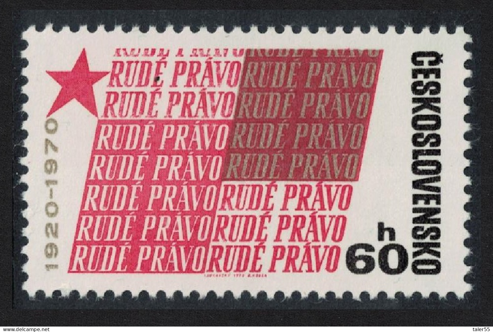 Czechoslovakia 50th Anniversary Of 'Rude Pravo' Newspaper 1970 MNH SG#1900 - Ungebraucht