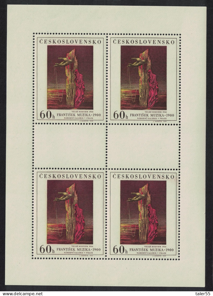 Czechoslovakia 'Great Requiem' Painting By F. Muzika Sheetlet 1969 MNH SG#1861 - Unused Stamps