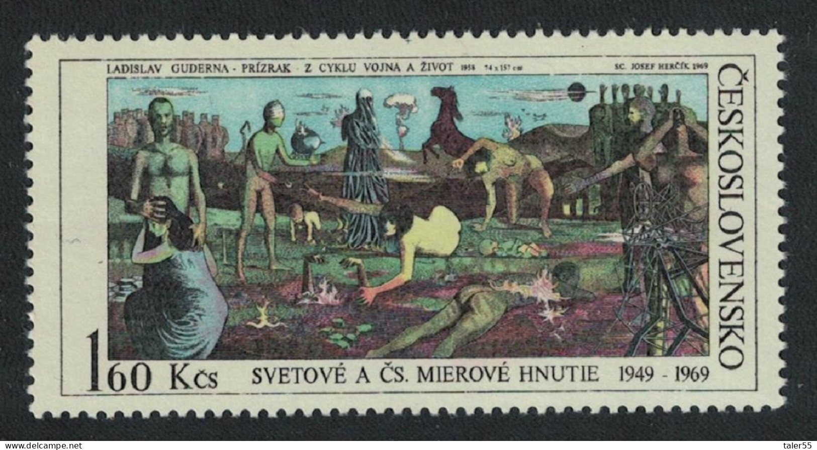 Czechoslovakia 'Peace' Painting By L. Gudernaf Peace Movement 1969 MNH SG#1820 - Neufs