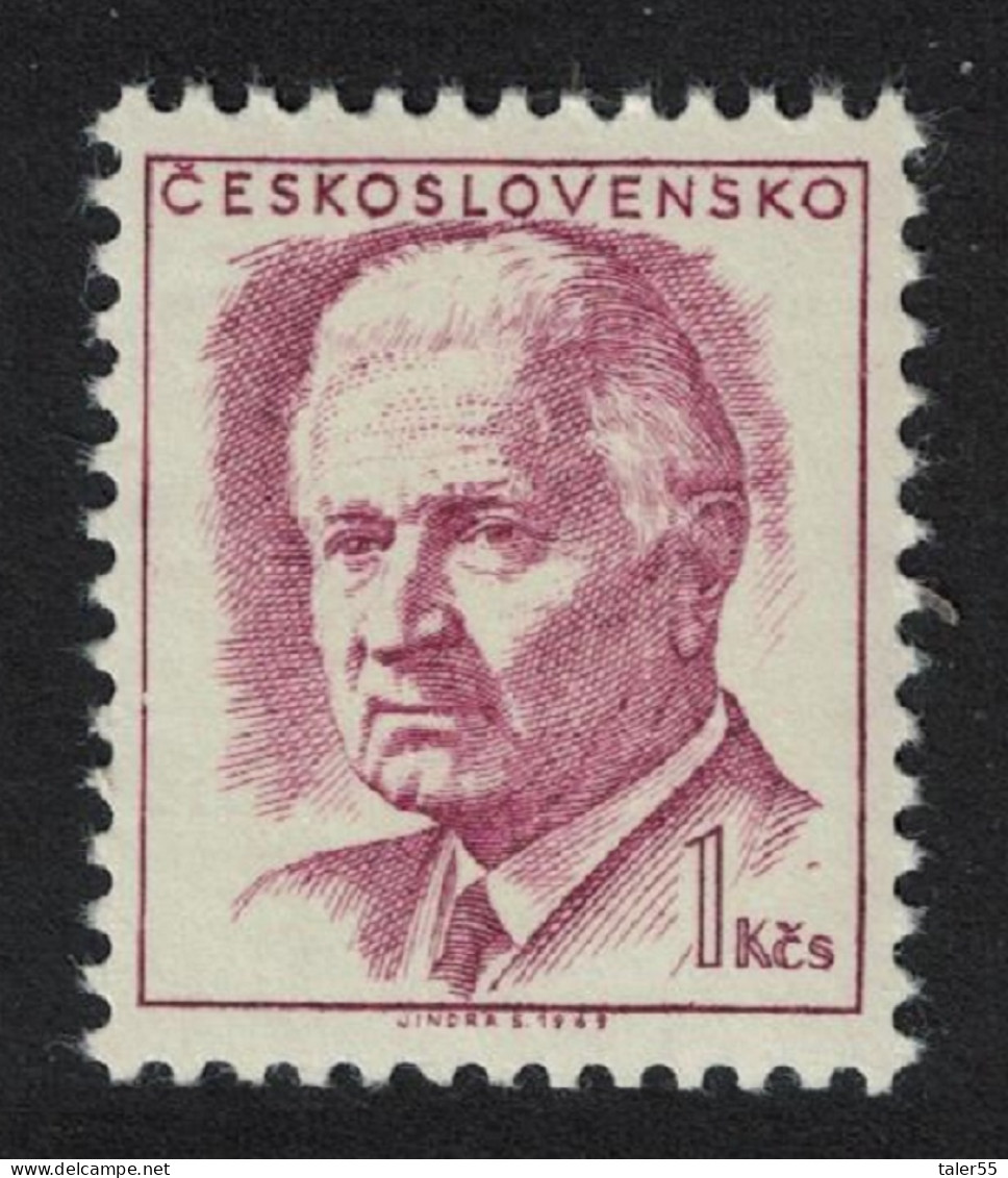 Czechoslovakia President Svoboda 1Kr 1968 MNH SG#1739a - Unused Stamps