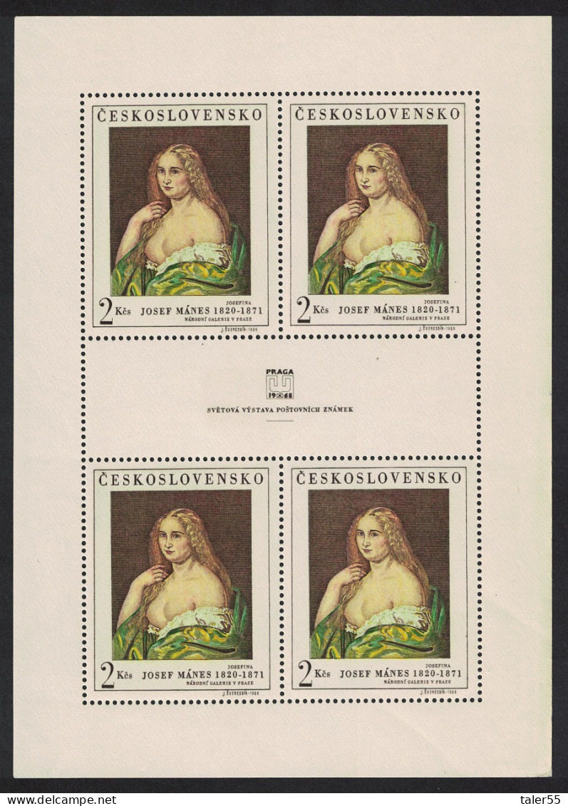 Czechoslovakia 'Josefina' Painting By Josef Manes Sheetlet 1968 MNH SG#1753 - Unused Stamps