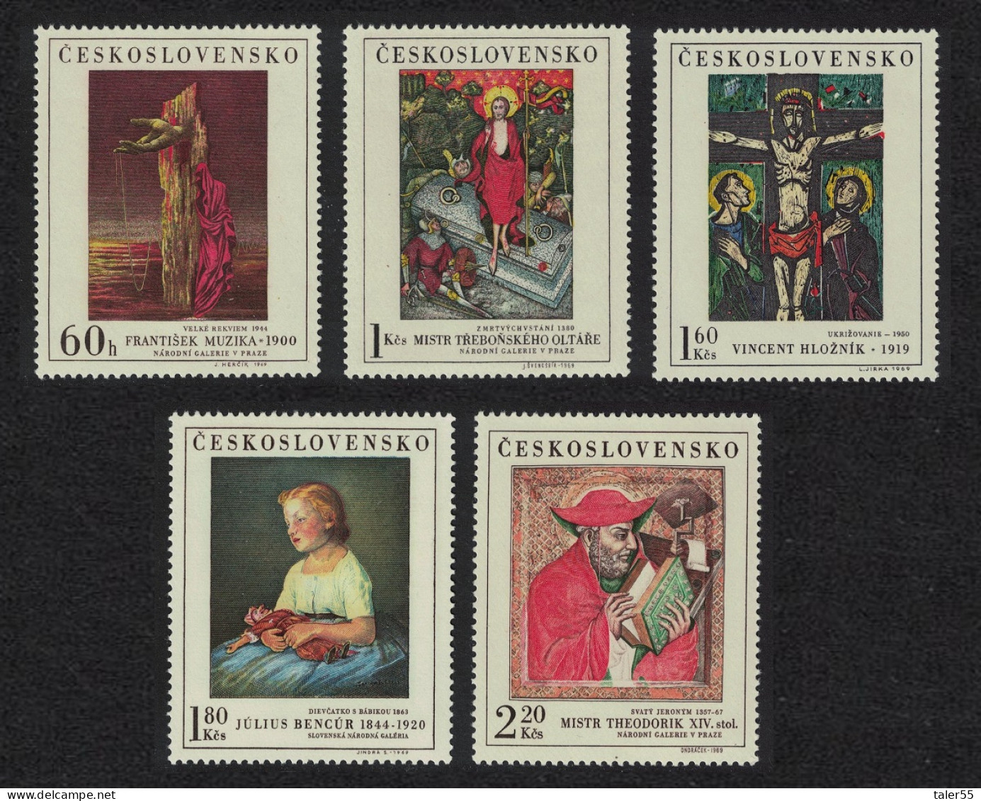 Czechoslovakia Art Paintings 4th Series 5v 1969 MNH SG#1861-1865 - Neufs