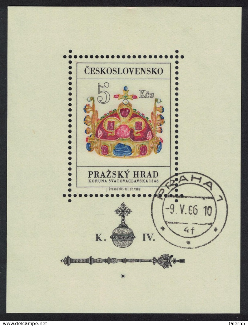 Czechoslovakia Royal Crown Sceptre And Orb Prague Castle MS 1966 Canc SG#MS1574 - Used Stamps