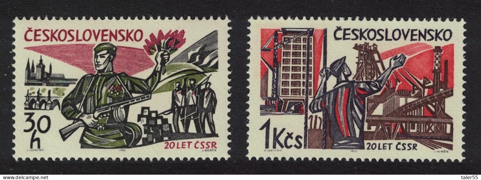 Czechoslovakia 20th Anniversary Of Liberation 2v 1965 MNH SG#1485+1487 - Nuovi