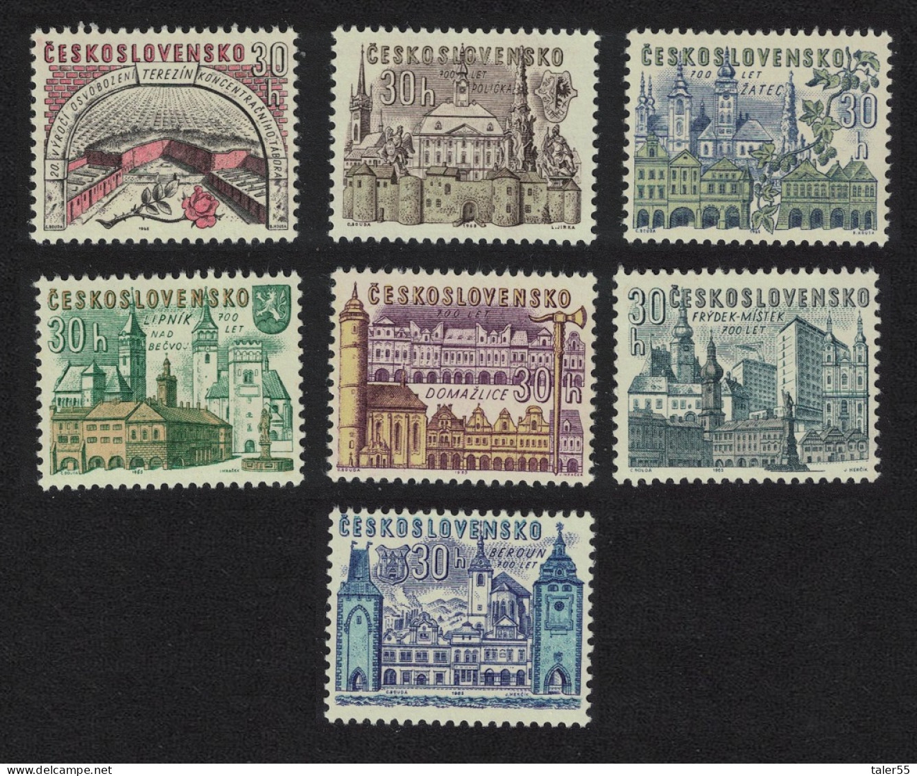 Czechoslovakia Anniversaries Of Six Czech Towns 1965 MNH SG#1459-1465 - Nuovi