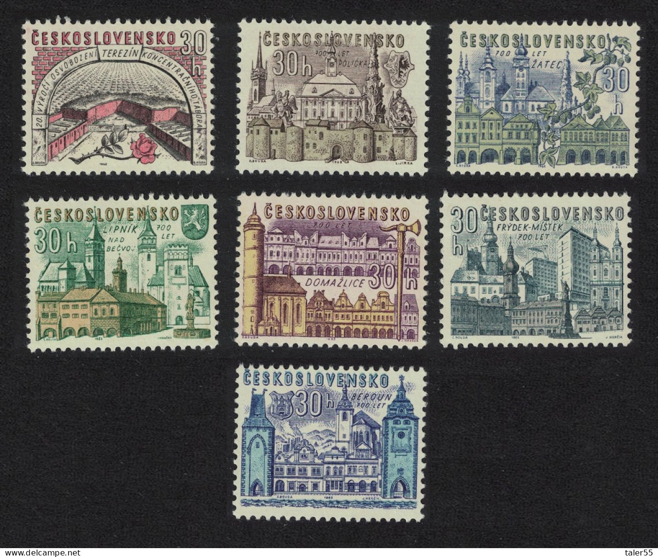 Czechoslovakia Anniversaries Of Six Czech Towns 1965 MNH SG#1459-1465 - Neufs