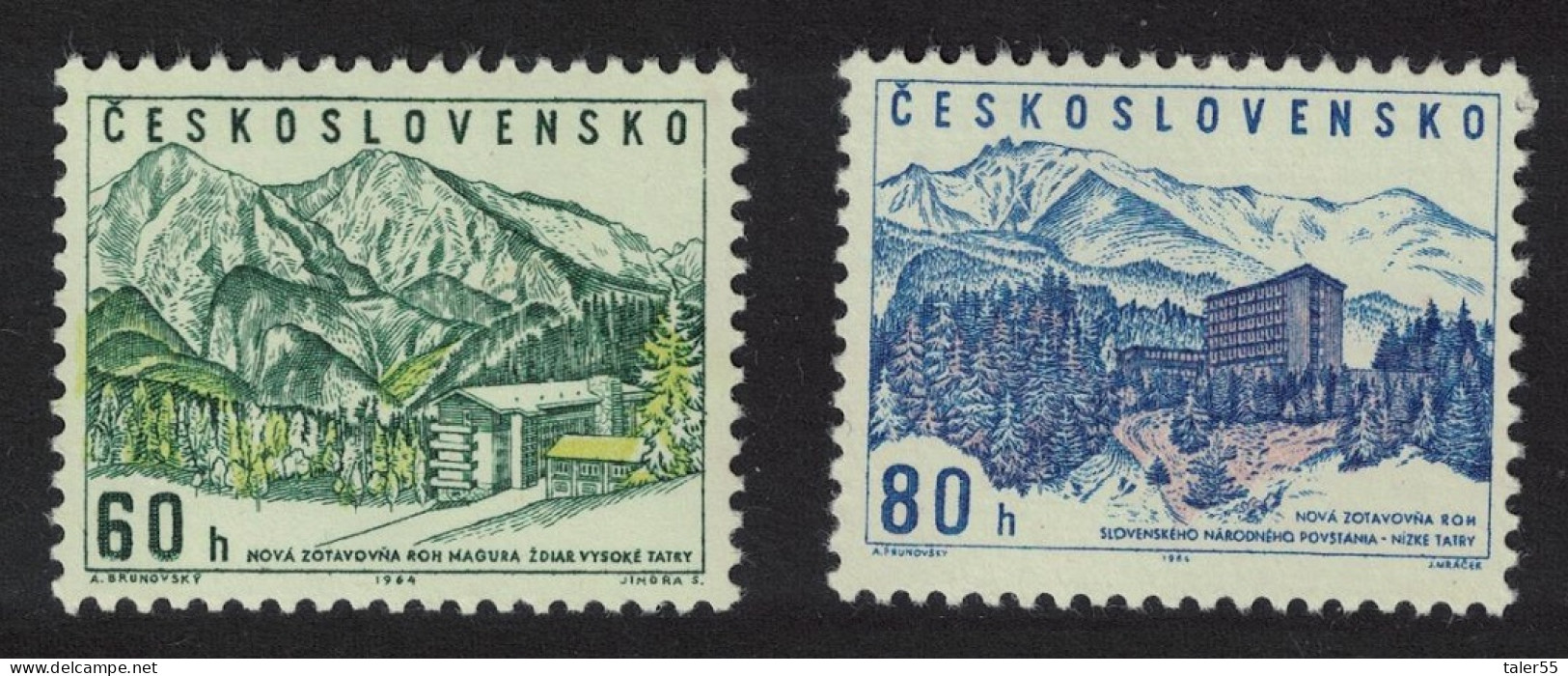 Czechoslovakia Trade Union Recreation Hotels 2v 1964 MNH SG#1410-1411 - Unused Stamps