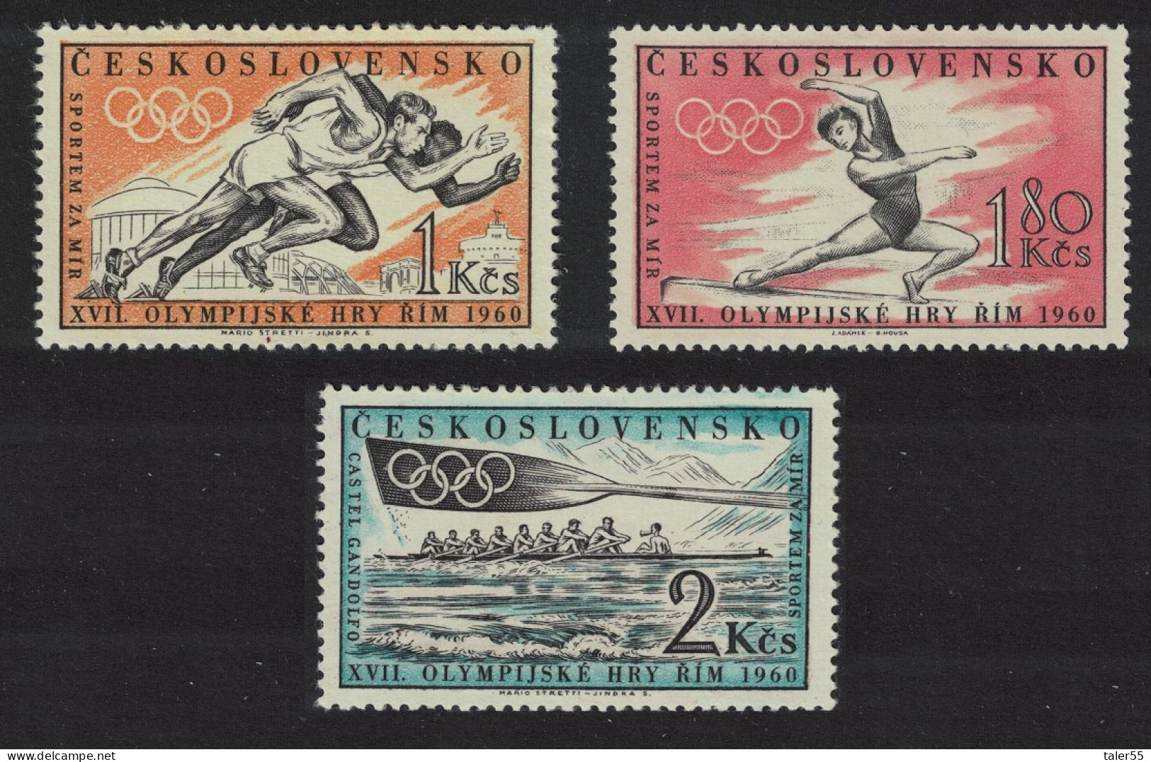 Czechoslovakia Olympic Games Rome 3v 1960 MNH SG#1163-1165 - Unused Stamps