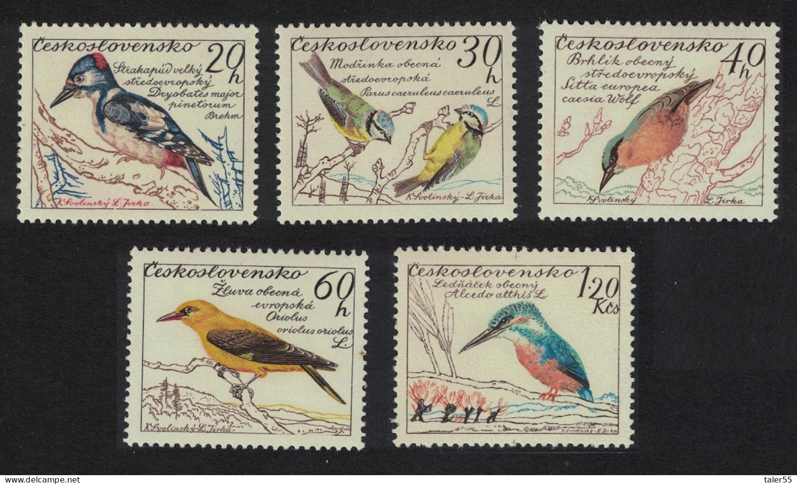 Czechoslovakia Birds 5v 1959 MNH SG#1120=1126 - Unused Stamps