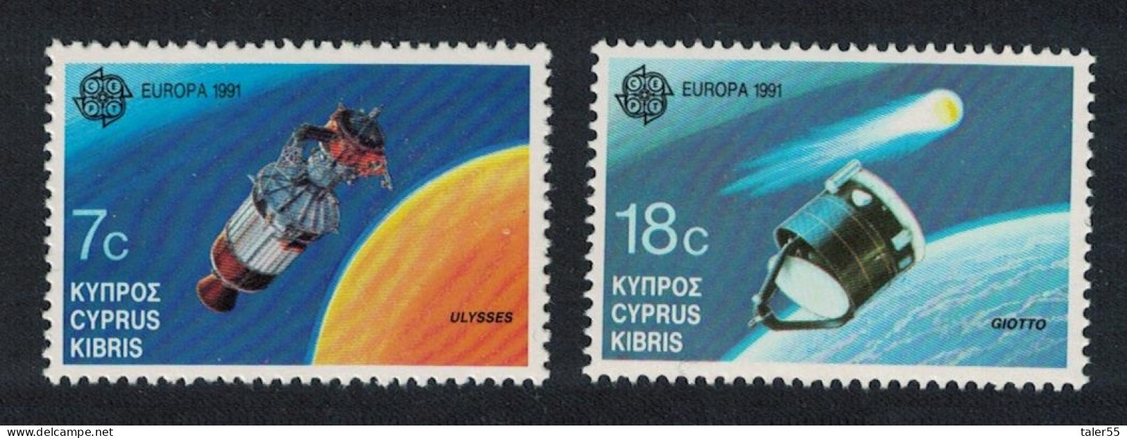 Cyprus Giotto Ulysses Satellites Europa In Space 2v 1991 MNH SG#798-799 - Ungebraucht