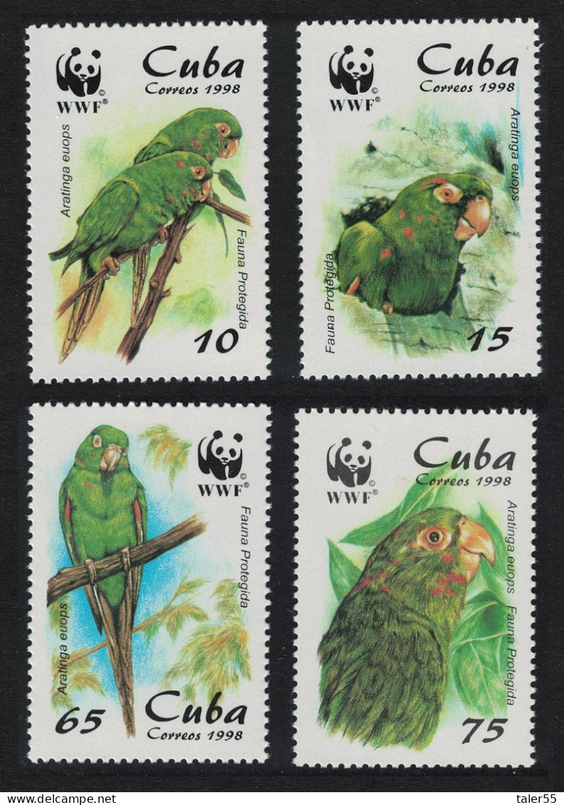 Caribic WWF Birds Parakeet 4v 1998 MNH SG#4298-4301 MI#4156-4159 Sc#3961-3964 - Ongebruikt